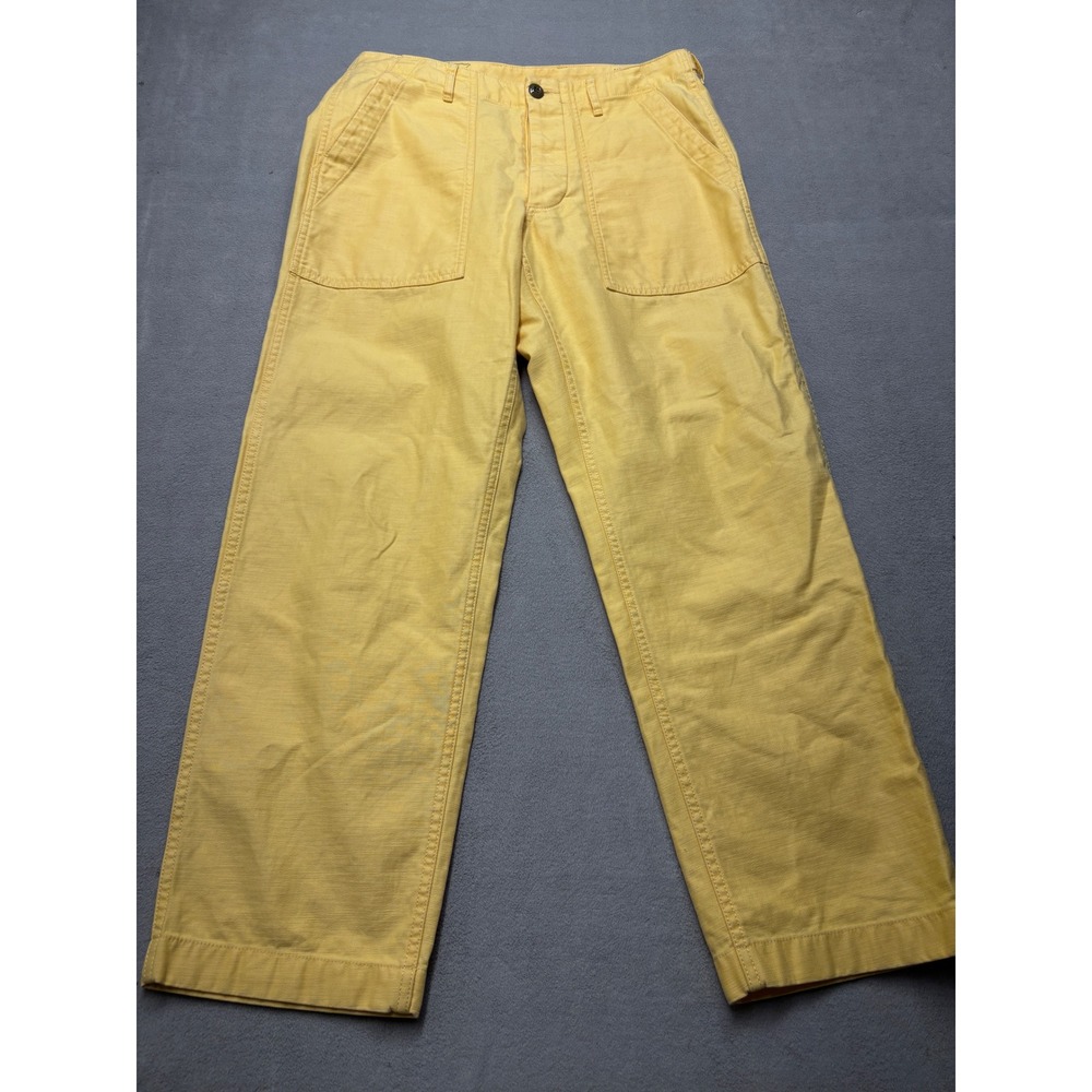 Wallace & Barnes Yellow Cotton Fatigue Utility Camp Pants BF104 Mens 30 Workwear